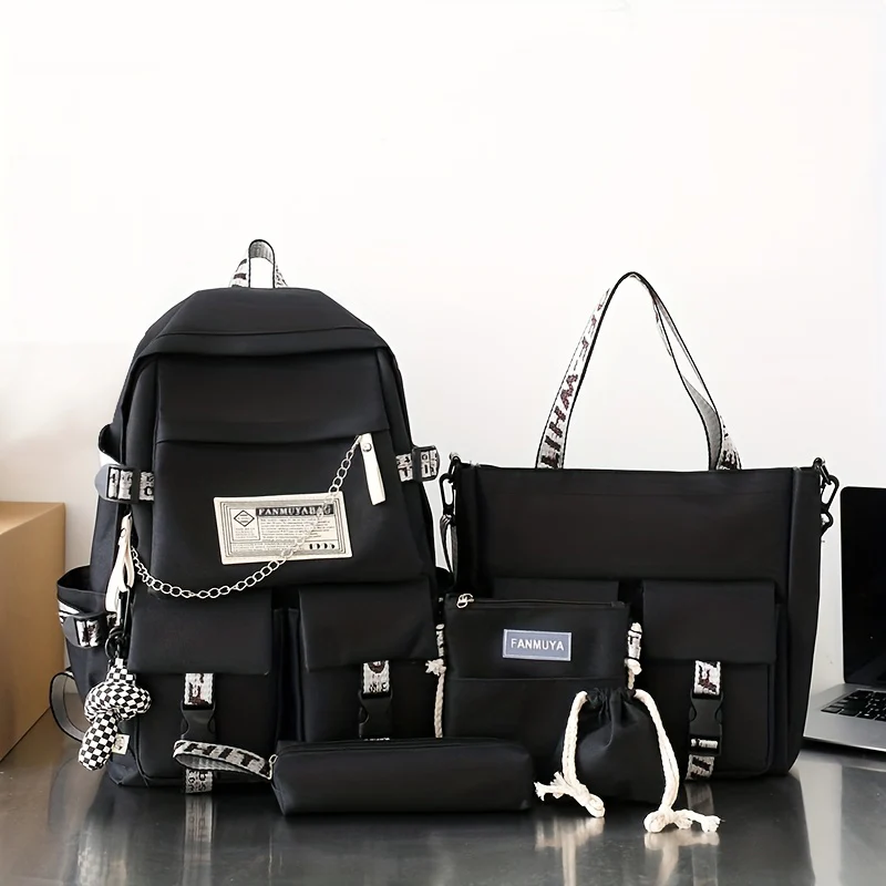 Schoolbag Female Campus Style Backpack Female Couple Backpack Everything Large Capacity Schoolbag Male - Deanwangkt