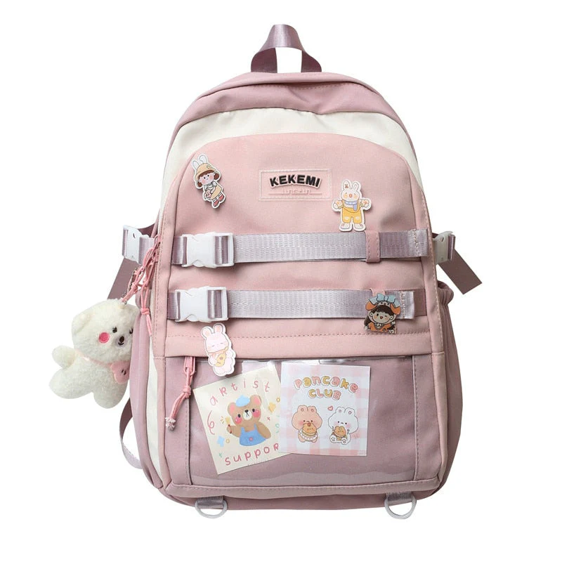 Back to school backpack Japanese Large Capacity Kawaii High Kwaii Student Macaron Schoolbag For Teenager Girls Laptop Travel Backpacks - Deanwangkt