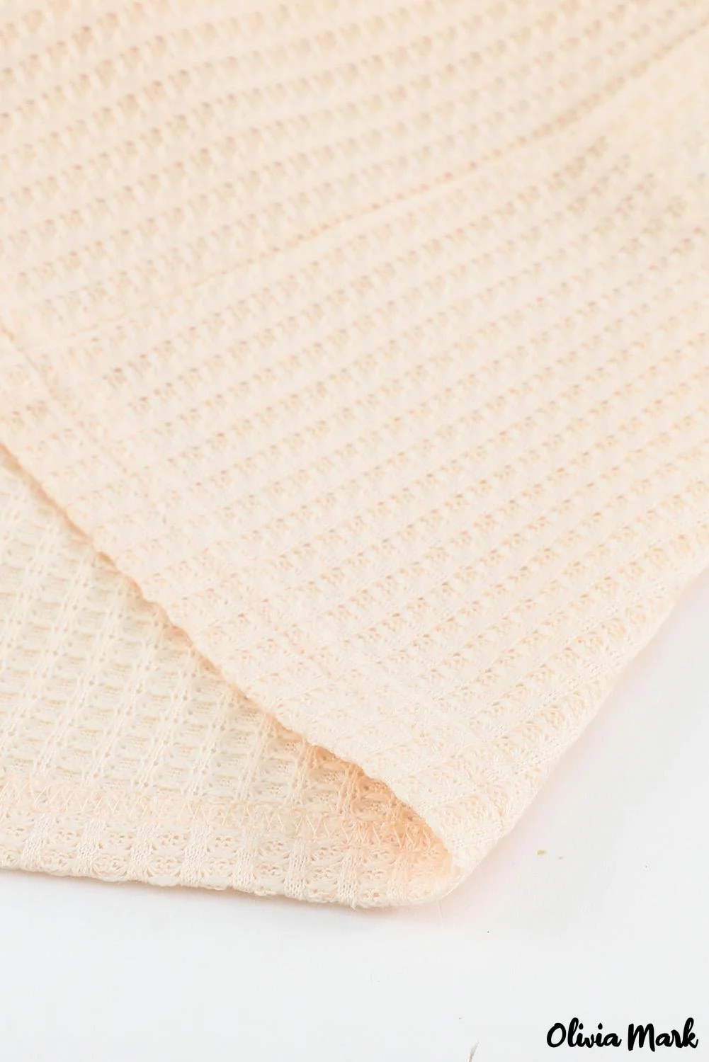 Deanwangkt - Waffle Knit Long Sleeve Buttoned V-Neck Top - Deanwangkt