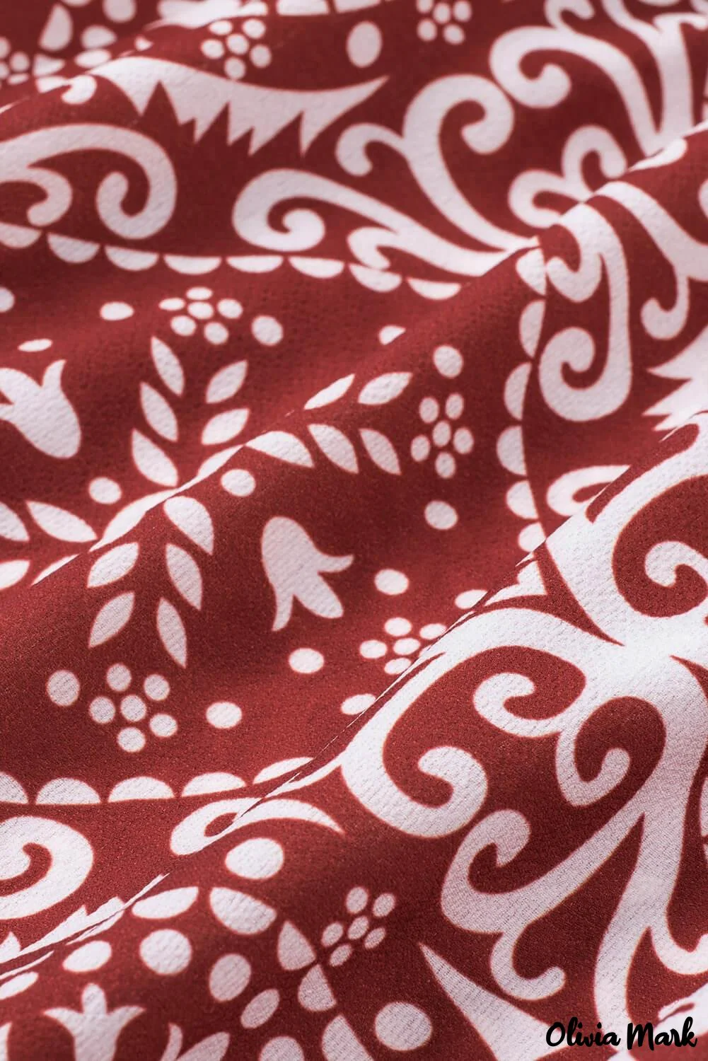 Deanwangkt - Bohemian red blouse with floral print and bare shoulders - Deanwangkt