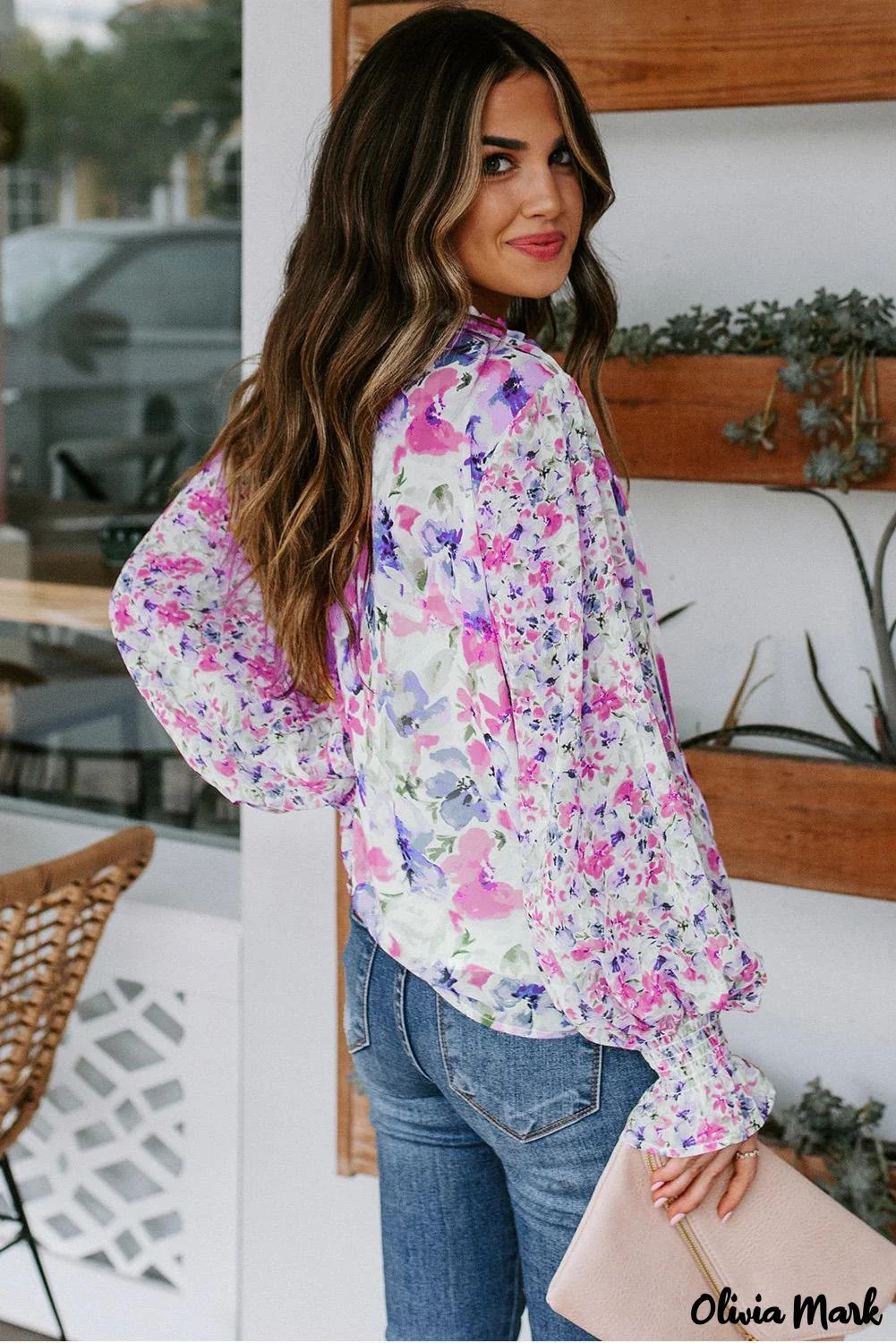 Deanwangkt - Cakewalk Rose Floral Smocked Blouse - Deanwangkt