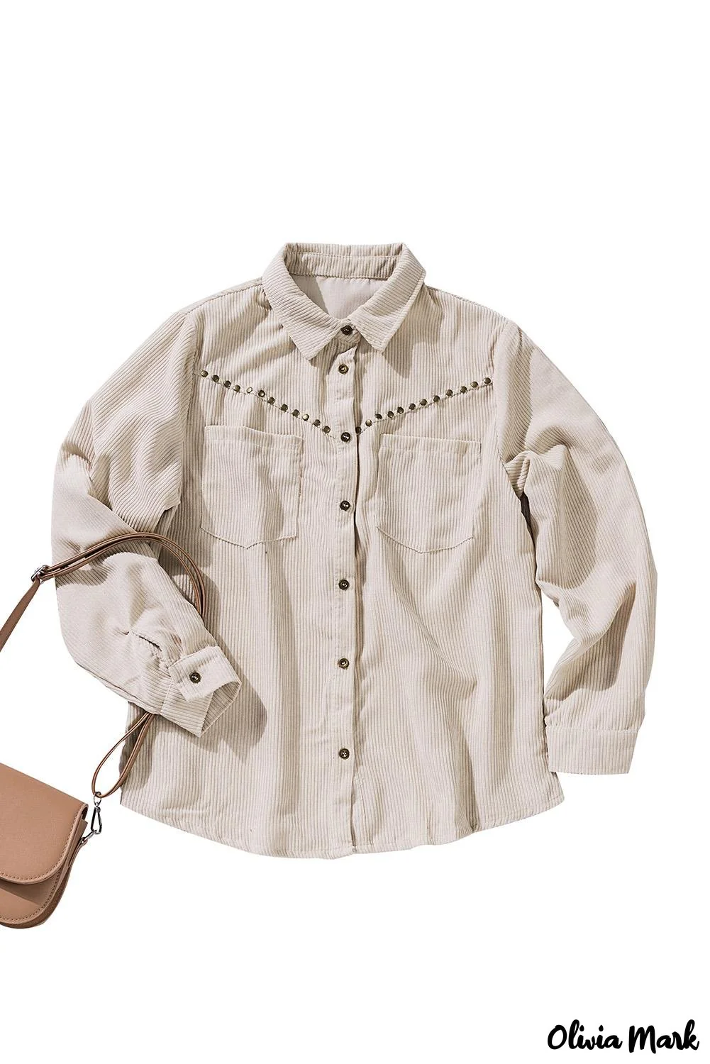 Deanwangkt - Beige corduroy buttoned long sleeve shirt with pockets - Deanwangkt