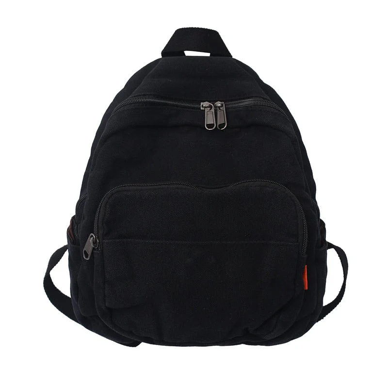 Back to school backpack Canvas Small Vintage Feminina Mini Female Solid Girl Mochilas - Deanwangkt