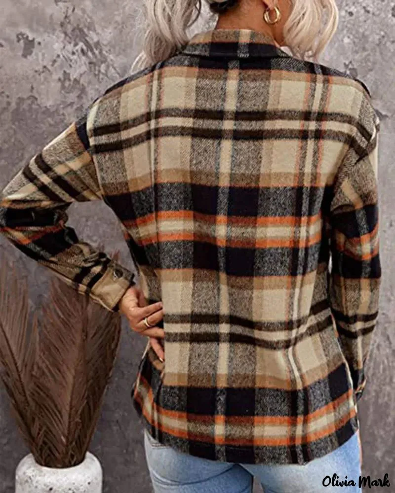 Deanwangkt - Plaid Print Long Sleeve Button Up Jacket - Deanwangkt