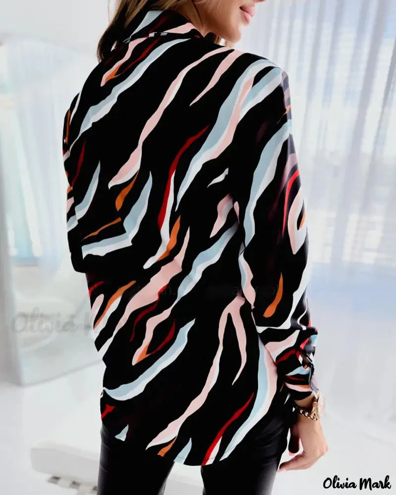 Deanwangkt - All-Over Print Long Sleeve Button-Up Shirt - Deanwangkt