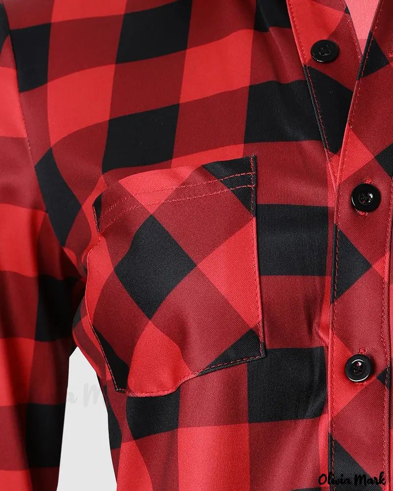 Deanwangkt - Plaid Print Long Sleeve Button-Up Shirt - Deanwangkt