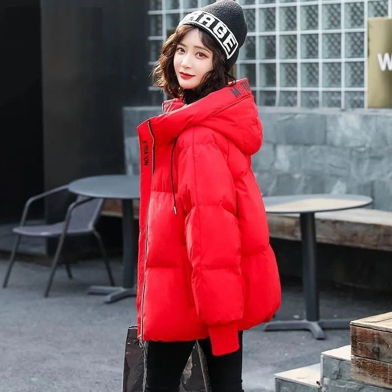 Christmas Gift Deanwangkt New Winter Coat Women Jacket Fashion Cotton Padded Parka Outwear Hooded Loose Oversize Female Clothing Casual Jacket Coat - Deanwangkt