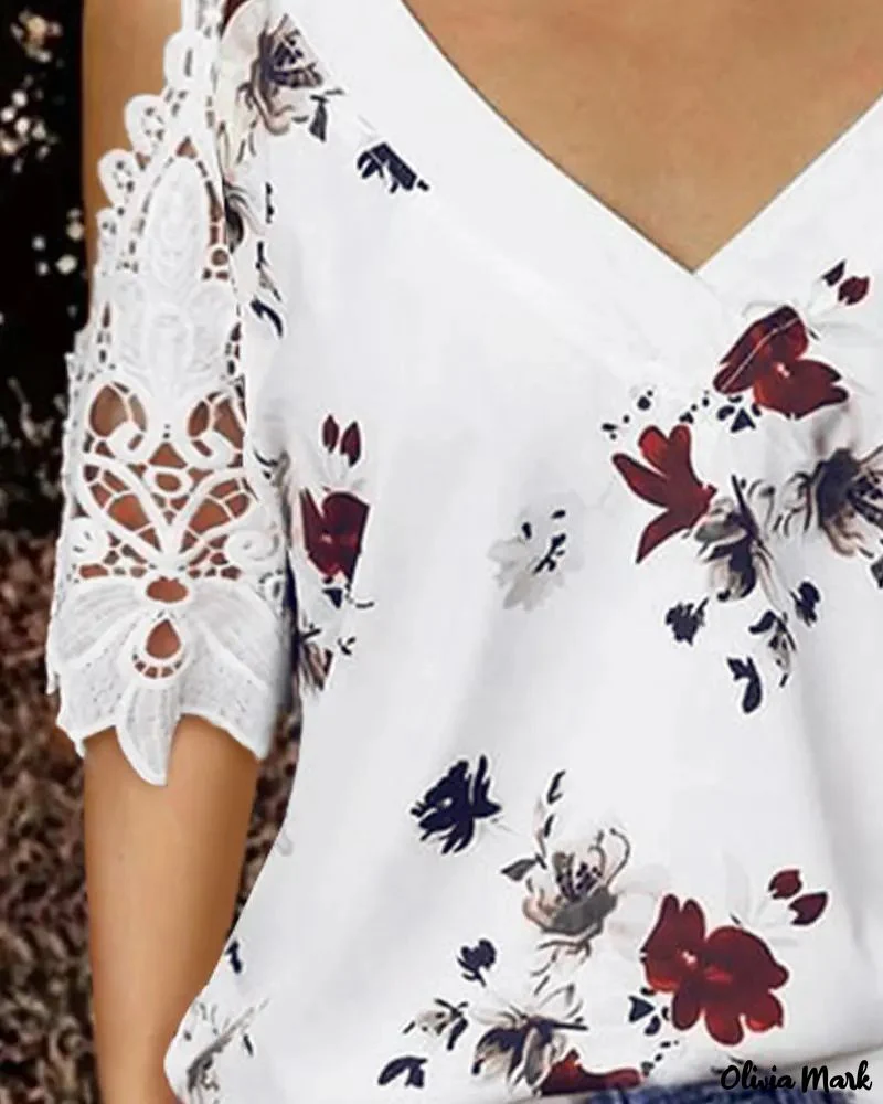 Deanwangkt - Off-the-shoulder top with floral print eyelet embroidery - Deanwangkt