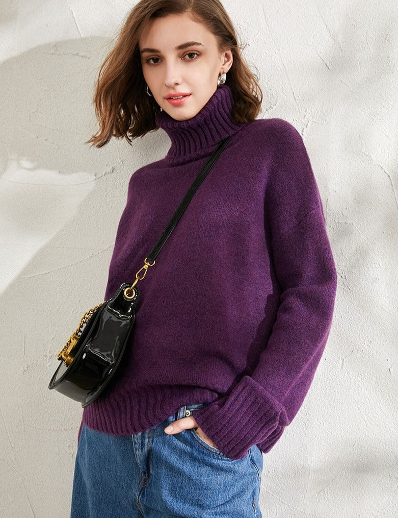 Christmas Gift autumn Winter casual cashmere oversize thick Sweater pullovers Women loose Turtleneck women's sweaters jumper - Deanwangkt