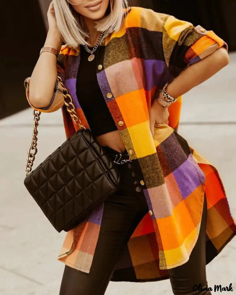 Deanwangkt - Plaid button-up jacket with rolled up sleeves - Deanwangkt