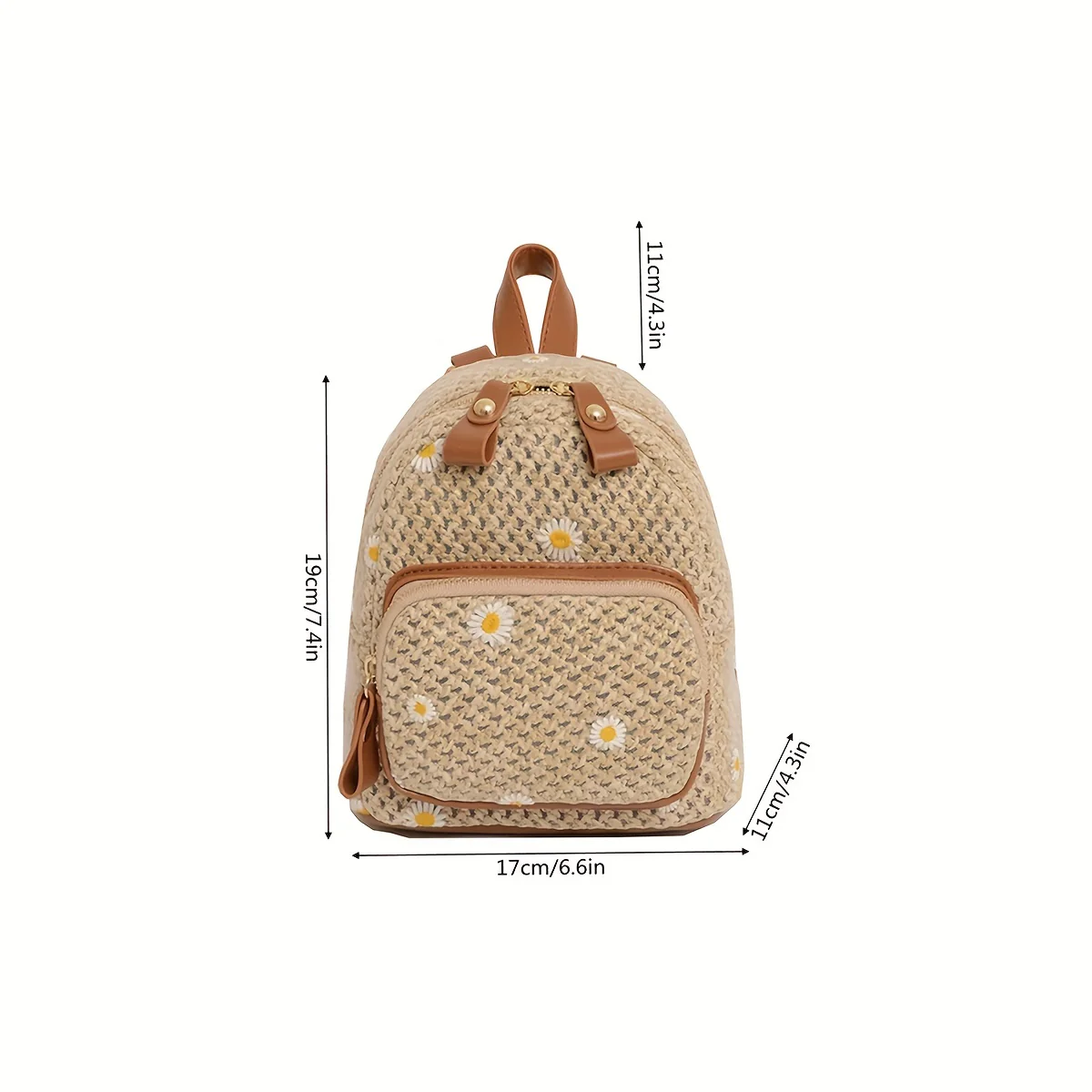 deanwangkt-1  Daisy Embroidery Small Backpack, Straw Woven Storage Daypack Summer Vacation Backpack - Deanwangkt