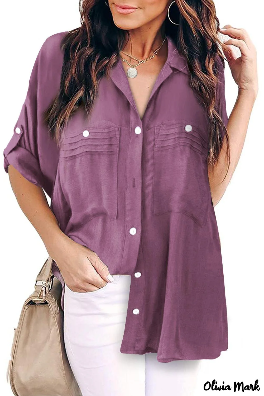 Deanwangkt - White buttoned shirt with long sleeves and plain pocket - Deanwangkt