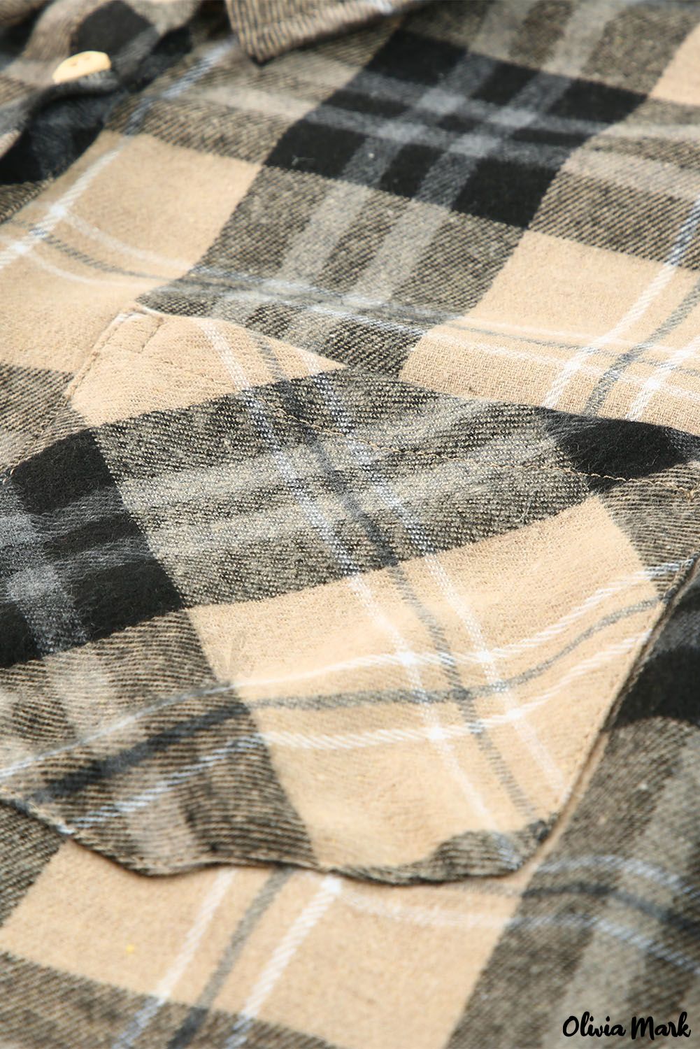 Deanwangkt - Khaki Check Button Long Sleeve Shirt - Deanwangkt