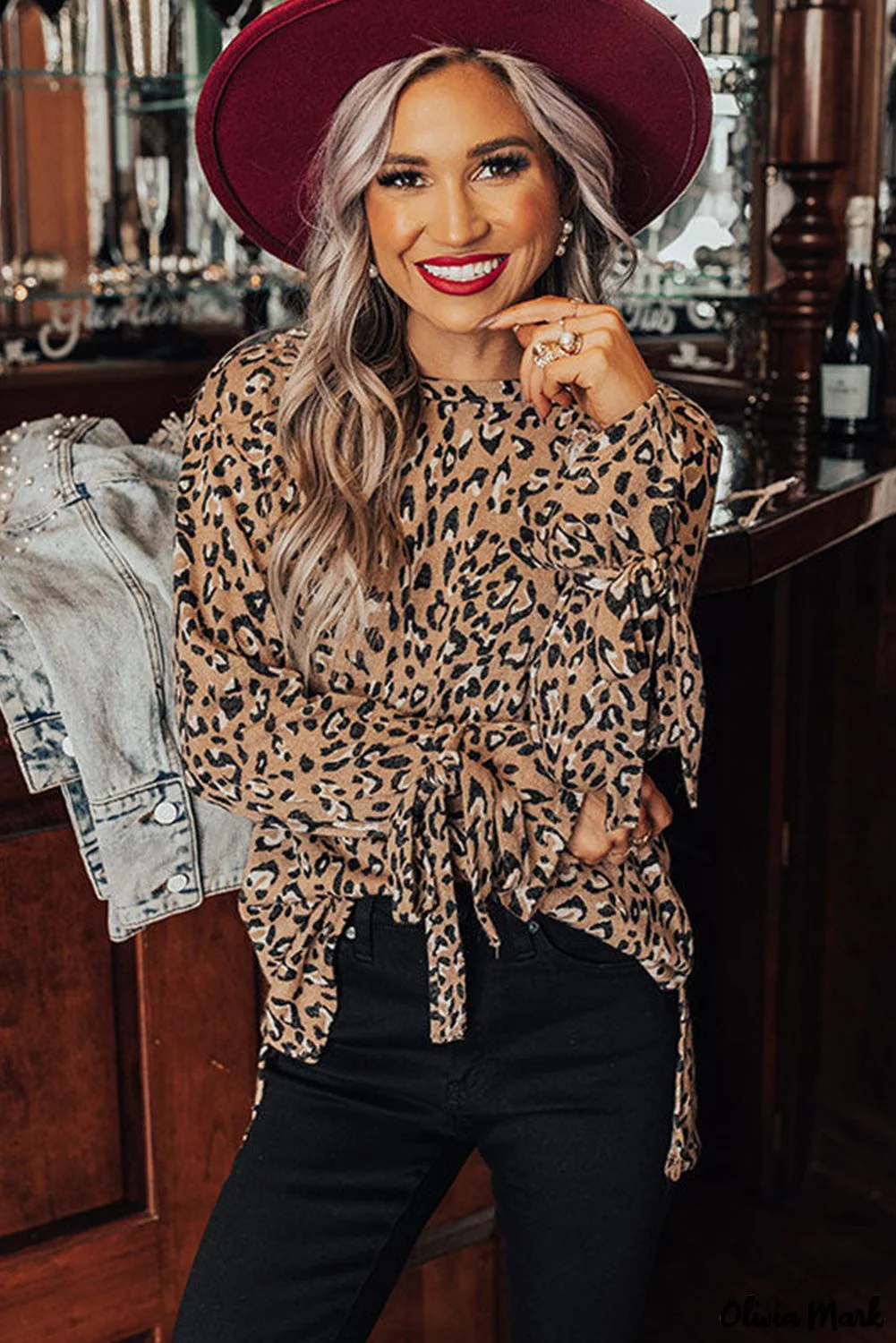 Deanwangkt - Leopard Print Long Sleeve Blouse - Deanwangkt