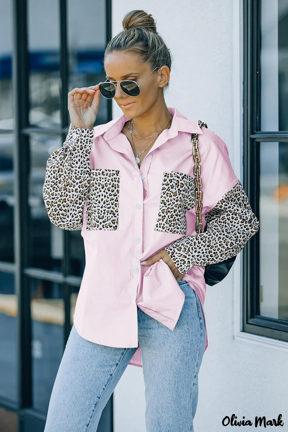 Deanwangkt - Patchwork Drop Shoulder Long Sleeve Shirt - Deanwangkt