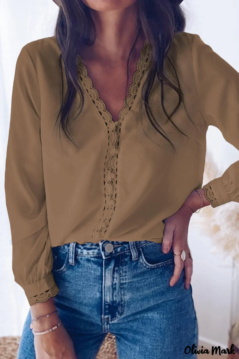 Deanwangkt - Black Crochet Lace Button Down Long Sleeve Shirt - Deanwangkt