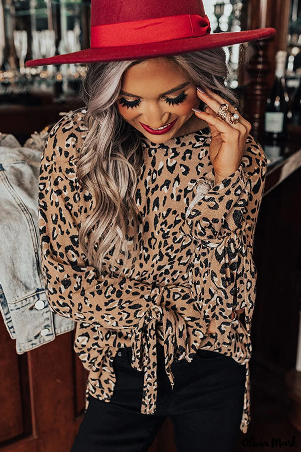 Deanwangkt - Leopard Print Long Sleeve Blouse - Deanwangkt