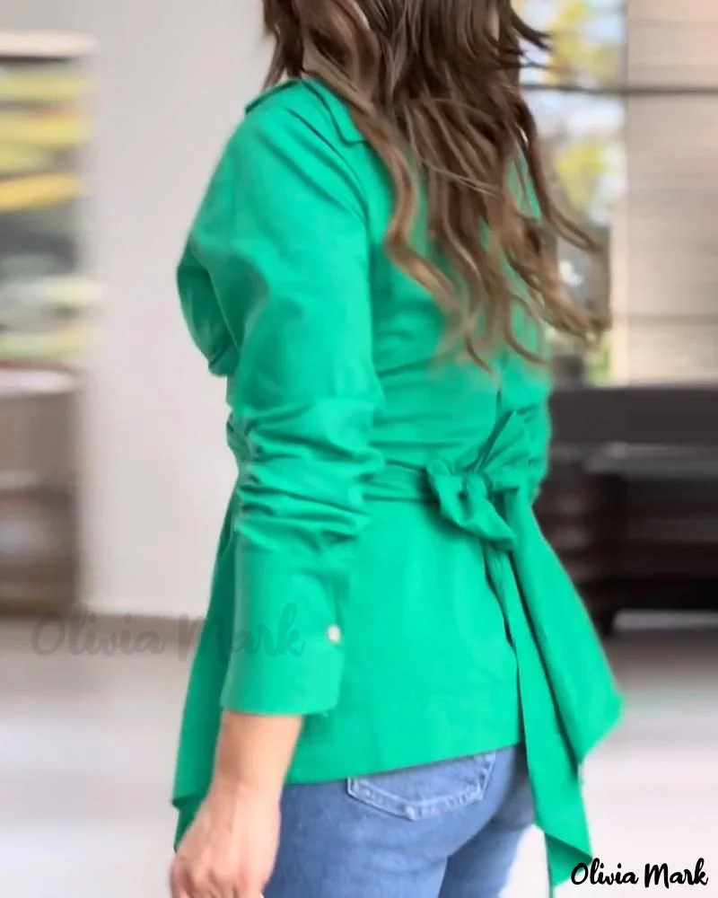 Deanwangkt - Premium Long Sleeve Twist-Front Ruched Top - Deanwangkt