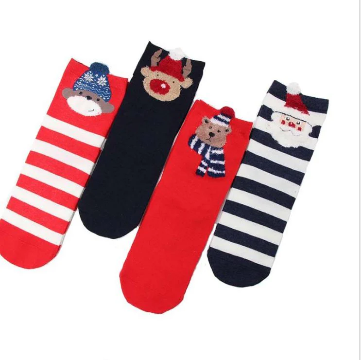 Christmas Gift 4 Pairs/Lot Casual Christmas Socks Cartoon Animal women Socks Cotton Happy funny Socks Korea cute socks Christmas Gift for women - Deanwangkt