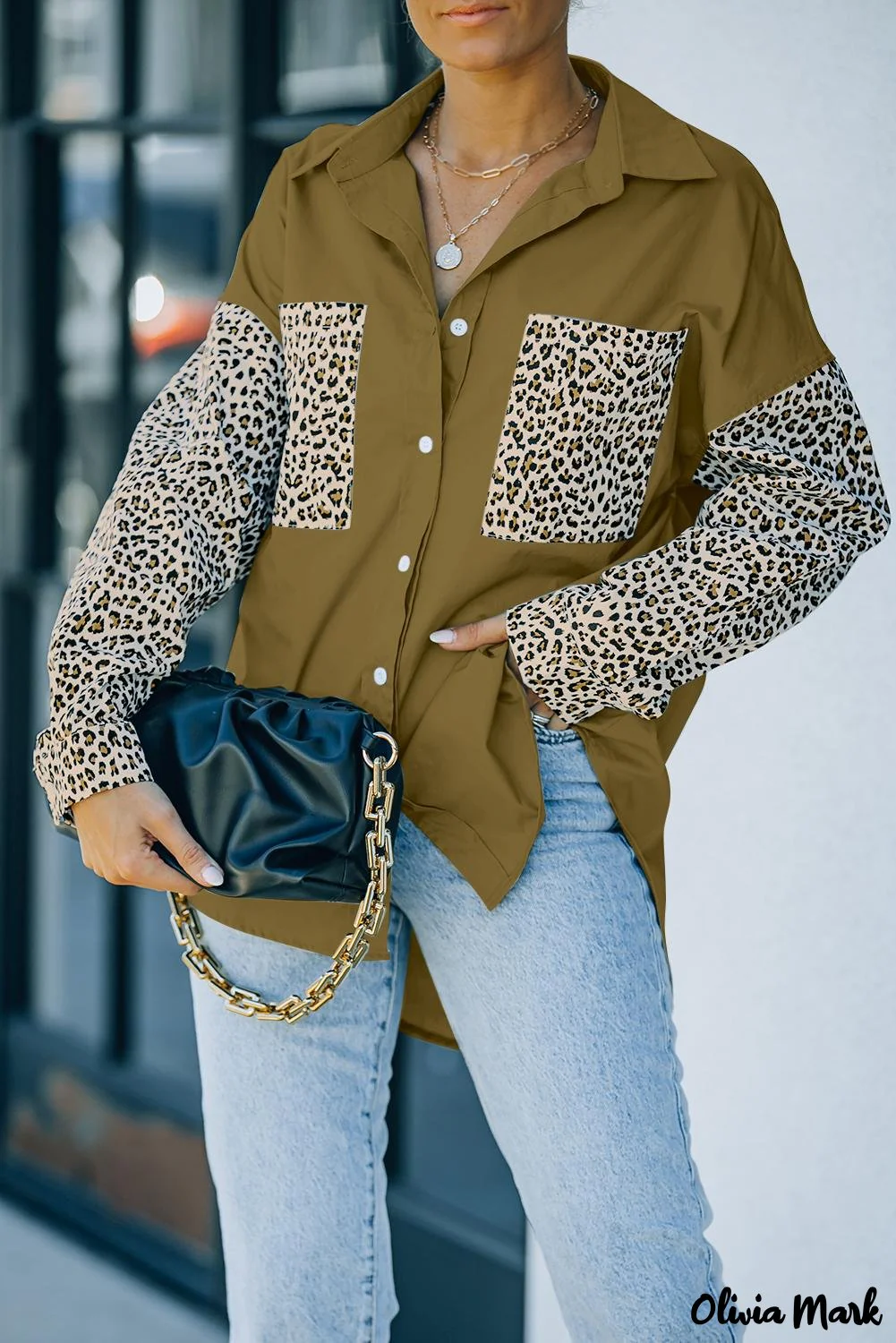 Deanwangkt - Patchwork Drop Shoulder Long Sleeve Shirt - Deanwangkt