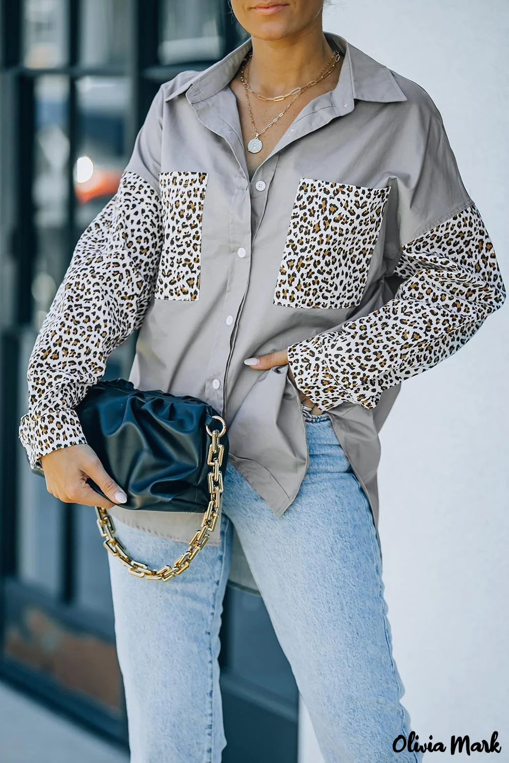 Deanwangkt - Patchwork Drop Shoulder Long Sleeve Shirt - Deanwangkt