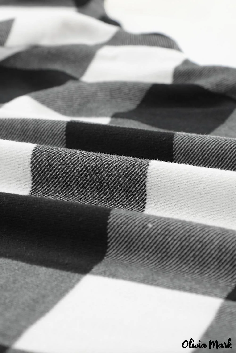 Deanwangkt - Plaid Kangaroo Pocket Long Sleeve Blouse - Deanwangkt