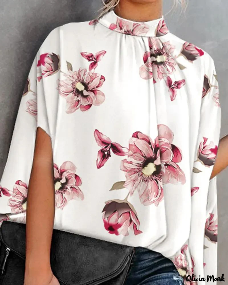 Deanwangkt - Floral print top with dolman sleeves - Deanwangkt