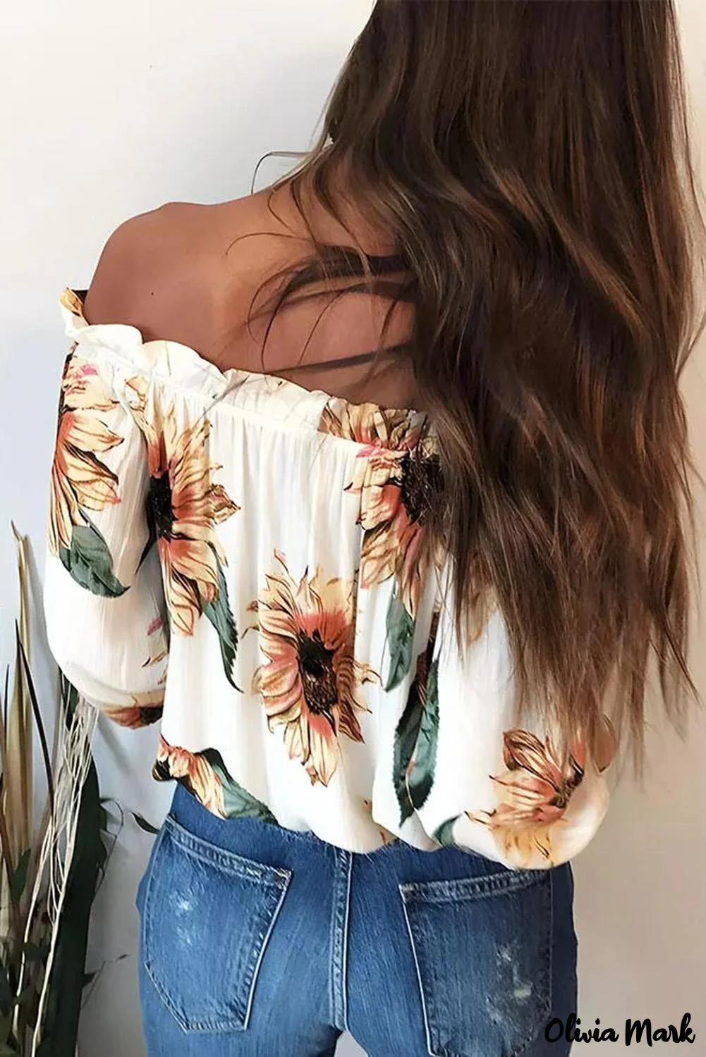 Deanwangkt - Off The Shoulder Floral Ruffle Tie-Down Blouse - Deanwangkt