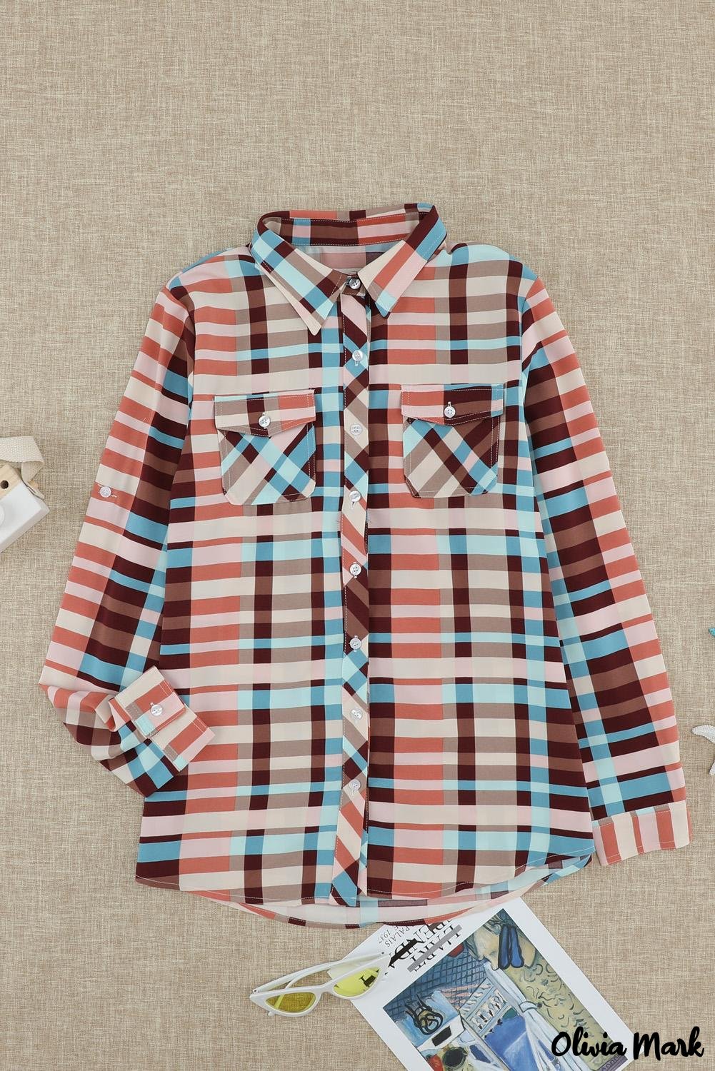 Deanwangkt - Multicolor Plaid Long Sleeve Pocket Shirt - Deanwangkt