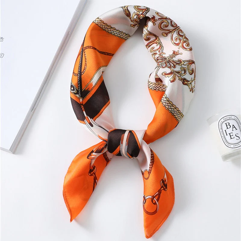 Christmas Gift Deanwangkt New Brand Silk Scarf Women 70x70cm Square Neck Scarves Small Foulard Bandana Luxury Designer Shawls High Quality for Lady - Deanwangkt