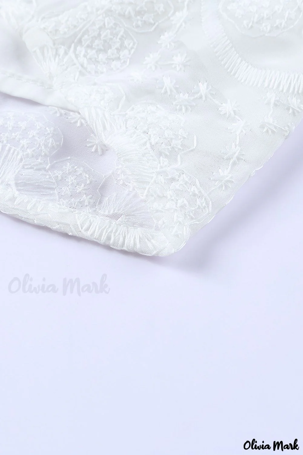 Deanwangkt - White Lace Embroidered Ruffled Button Down Long Sleeve Shirt - Deanwangkt