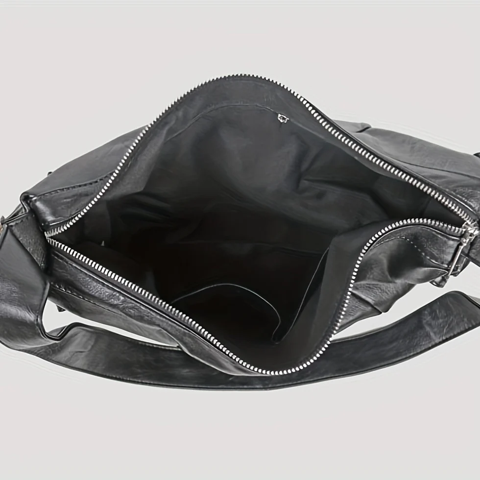 Fashion Large Capacity Tote Bag, PU Leather Textured Shoulder Bag, Casual Versatile Commuter Bag - Deanwangkt