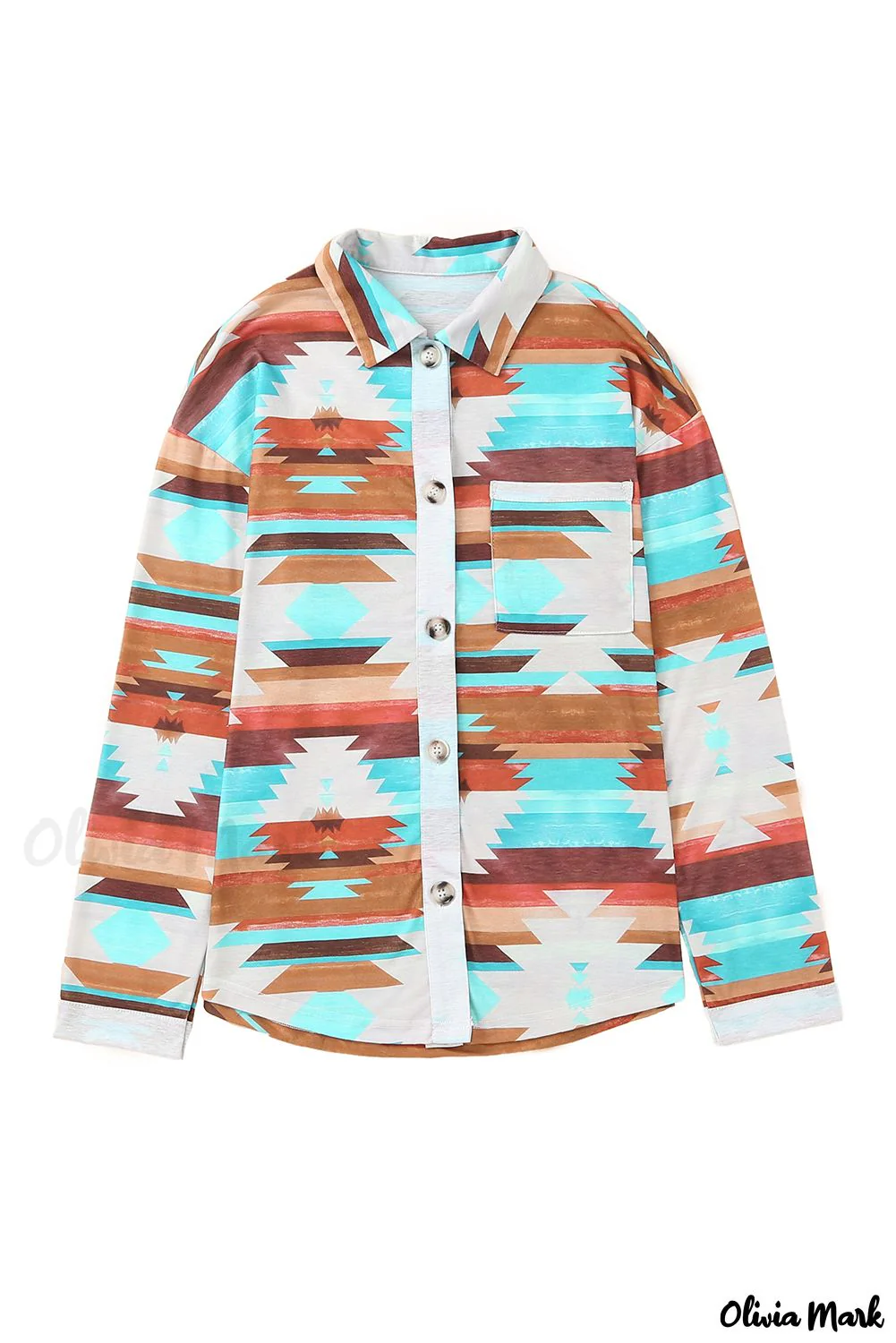 Deanwangkt - Multicolor Aztec Print Long Sleeve Shirt With Button Chest Pocket - Deanwangkt