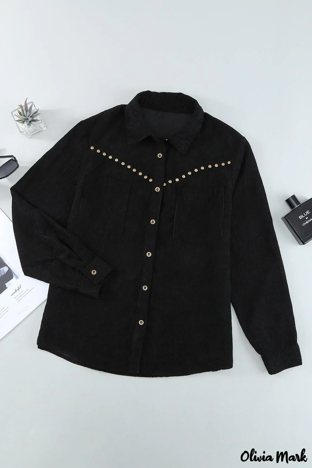 Deanwangkt - Beige corduroy buttoned long sleeve shirt with pockets - Deanwangkt