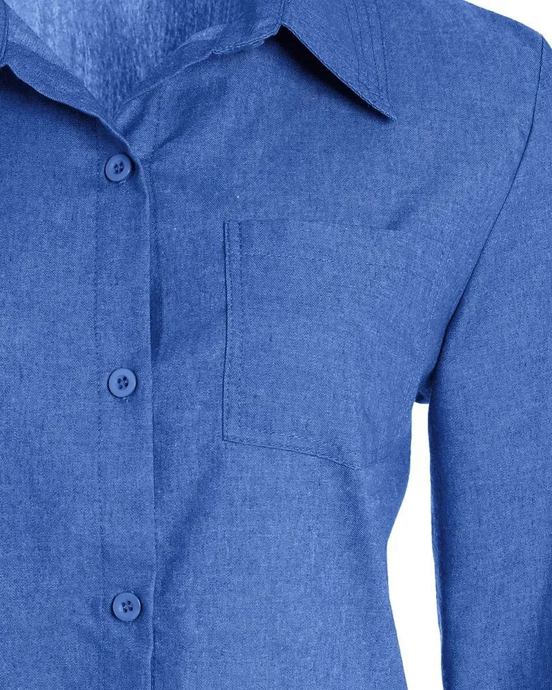 Deanwangkt - Long Sleeve Button Down Denim Shirt - Deanwangkt