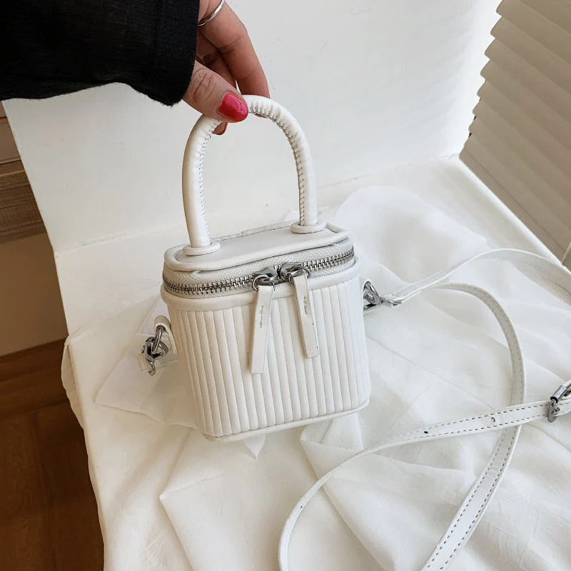 Back To College Deanwangkt Luxury Mini Box PU Leather Sling Crossbody Bag With Short Handle For Woman Cute Phone Shoulder Handbag Kawaii Totes Tiny - Deanwangkt