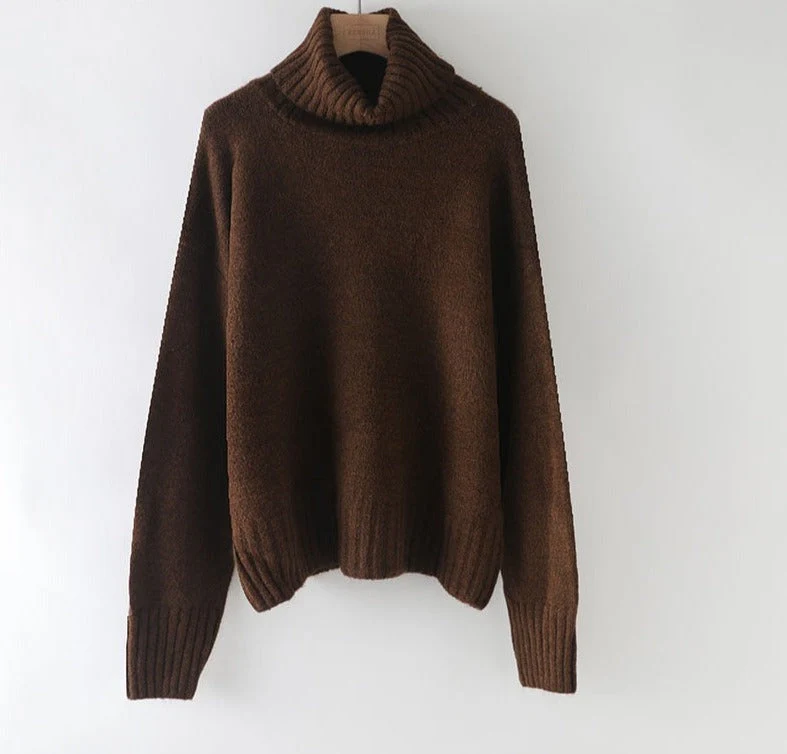 Christmas Gift autumn Winter casual cashmere oversize thick Sweater pullovers Women loose Turtleneck women's sweaters jumper - Deanwangkt