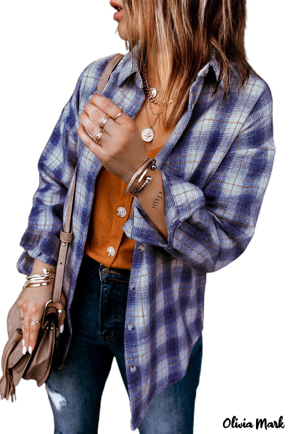 Deanwangkt - Turn-down Collar Button-Up Plaid Shirt - Deanwangkt