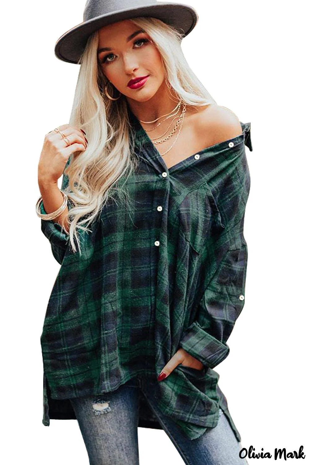 Deanwangkt - Green Check Loose Fit Boyfriend Shirt - Deanwangkt