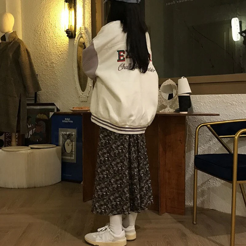 Christmas Gift Deanwangkt Spring PINK Coat American Baseball Bomber Students Jacket Loose Men Women Couples Tops Harajuku Plus Size Streetwear Be Free - Deanwangkt