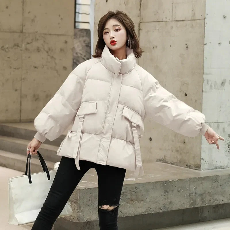 Christmas Gift Deanwangkt New Winter Women's Jacket Thick Warm Bomber Jackets Cotton Padded Parka Coat Female Loose Puffer Parkas Oversize Outwear - Deanwangkt