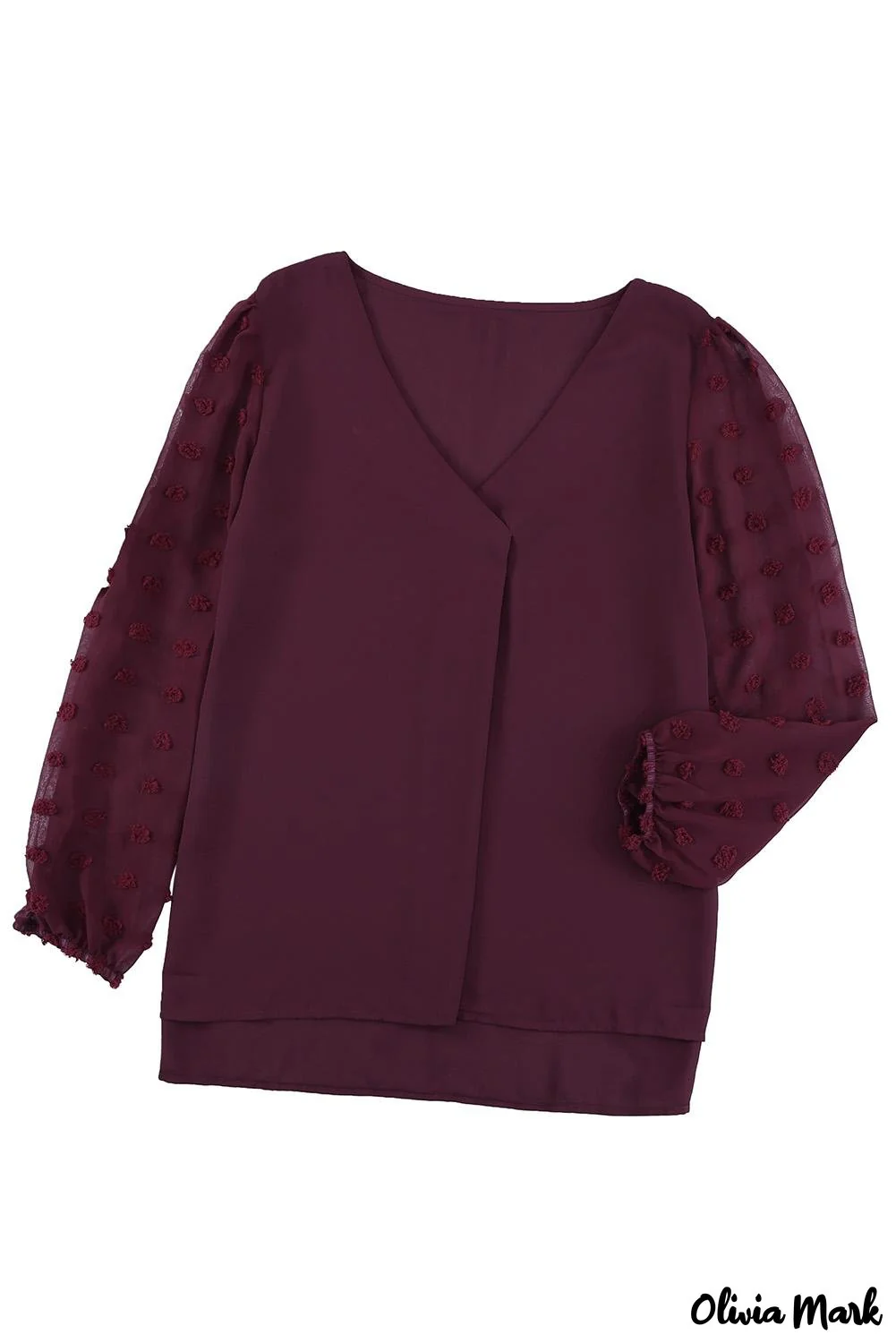 Deanwangkt - Black Polka Dot V-Neck Long Sleeve Blouse - Deanwangkt