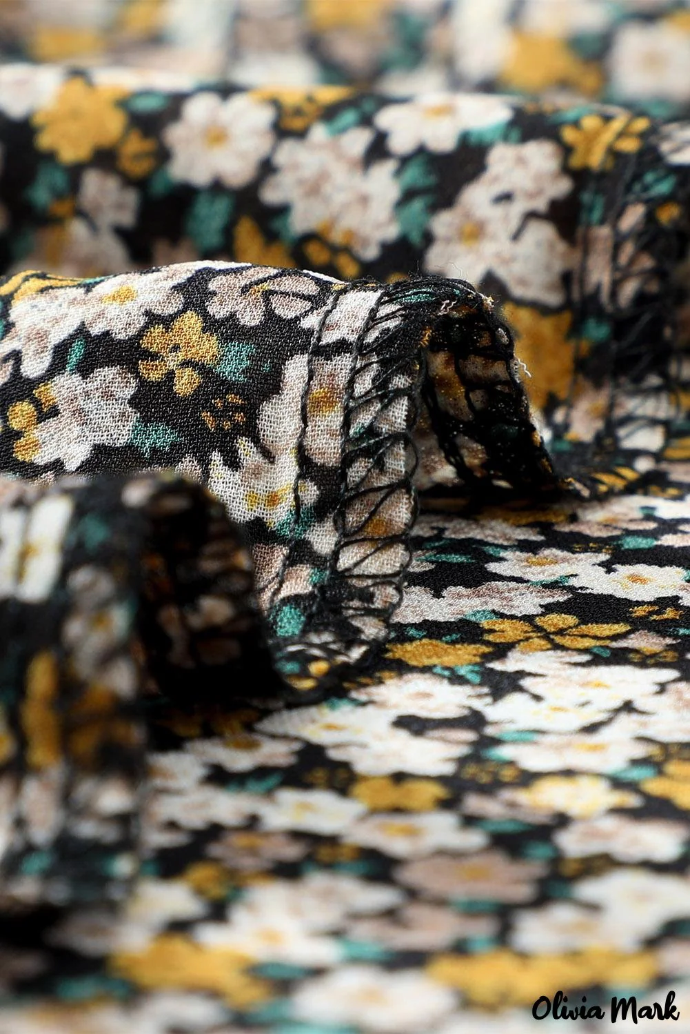 Deanwangkt - Floral Print Ruffle Long Sleeve Blouse - Deanwangkt