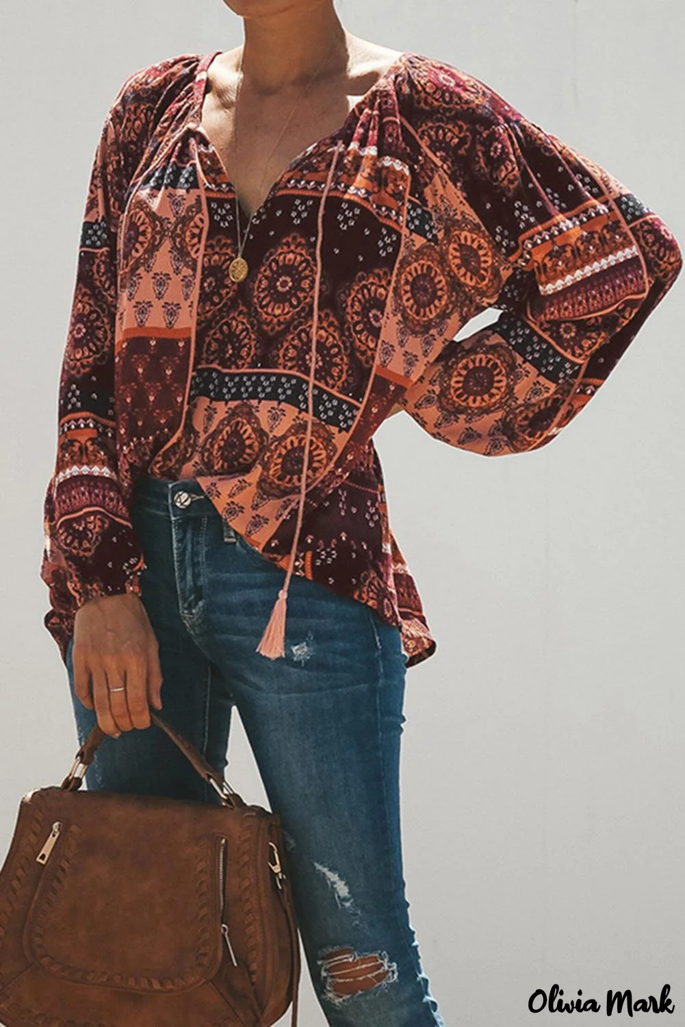 Deanwangkt - Multicolor Peasant Blouse With Floral Print - Deanwangkt
