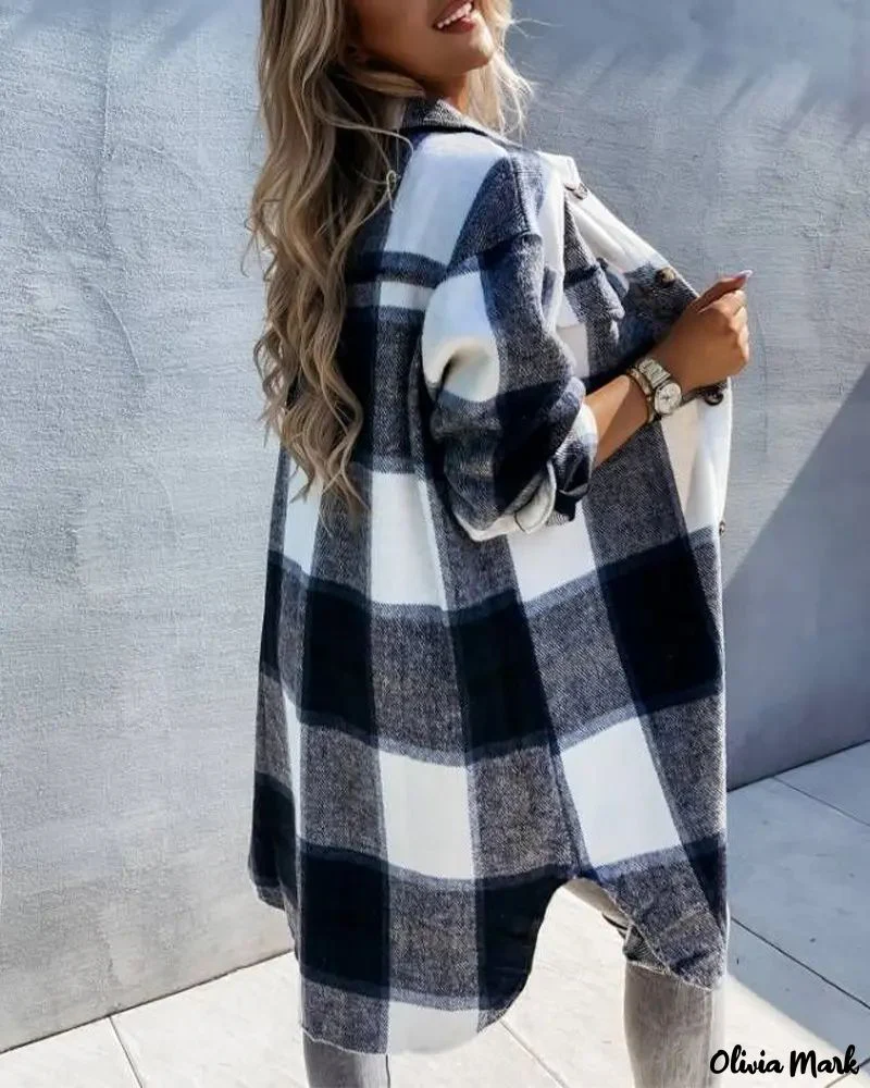 Deanwangkt - Drop-shoulder button-down shirt with checkered flap - Deanwangkt