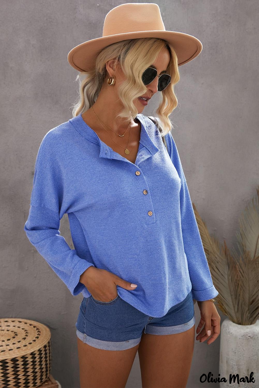 Deanwangkt - Loose buttoned khaki long sleeve shirt - Deanwangkt