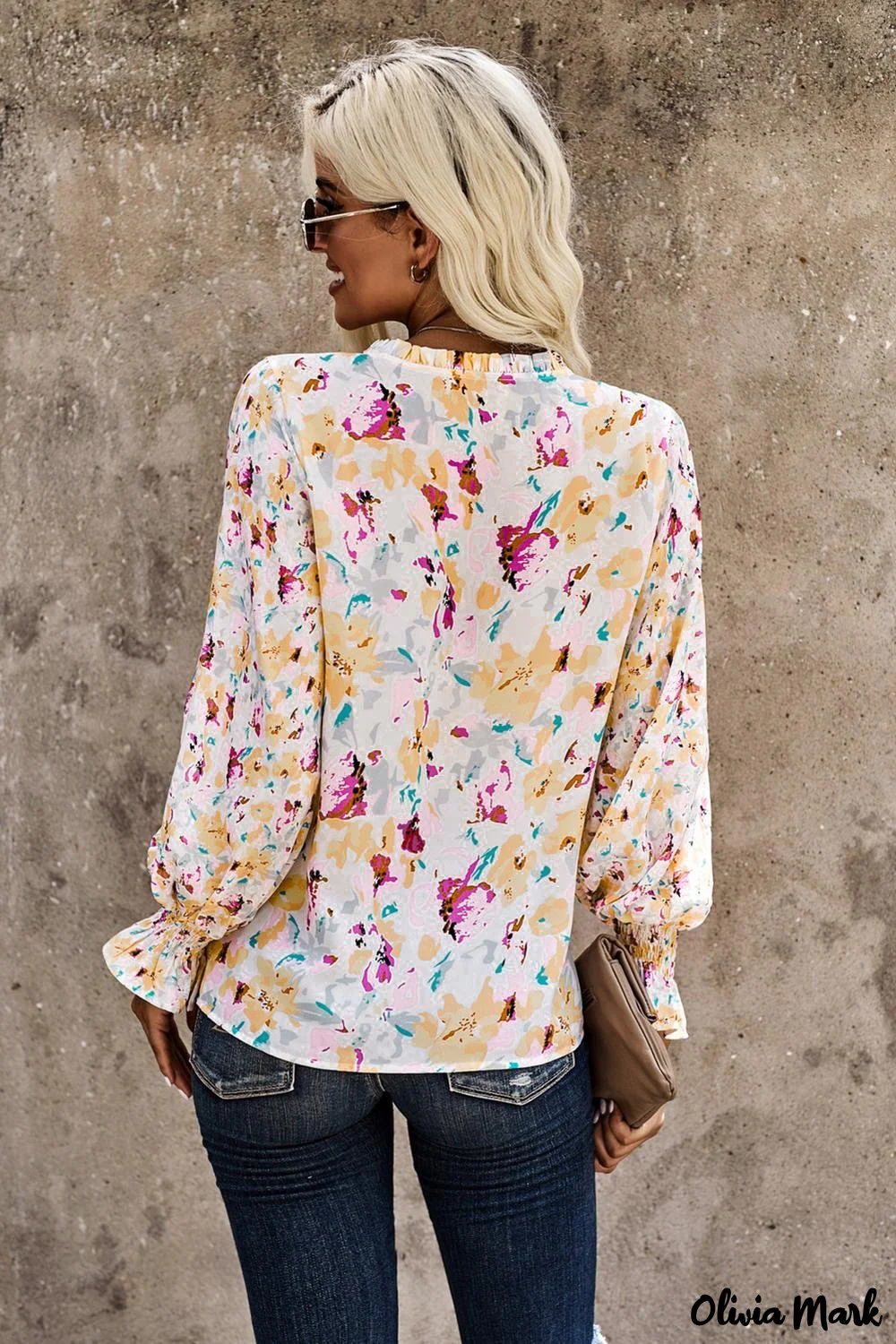 Deanwangkt - Cakewalk Rose Floral Smocked Blouse - Deanwangkt
