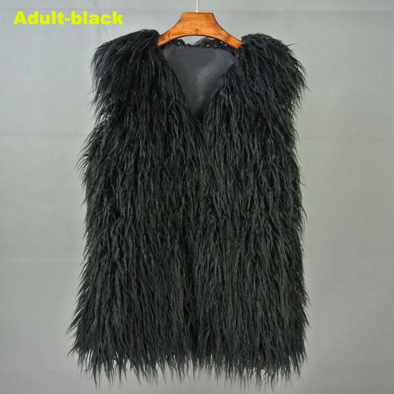 Christmas Gift Deanwangkt Autumn Winter Mother & Daughter Shaggy Faux Fur Vest Fashion Fluffy Sleeveless Waistcoat Outfits Street Fur Jacket Coats - Deanwangkt