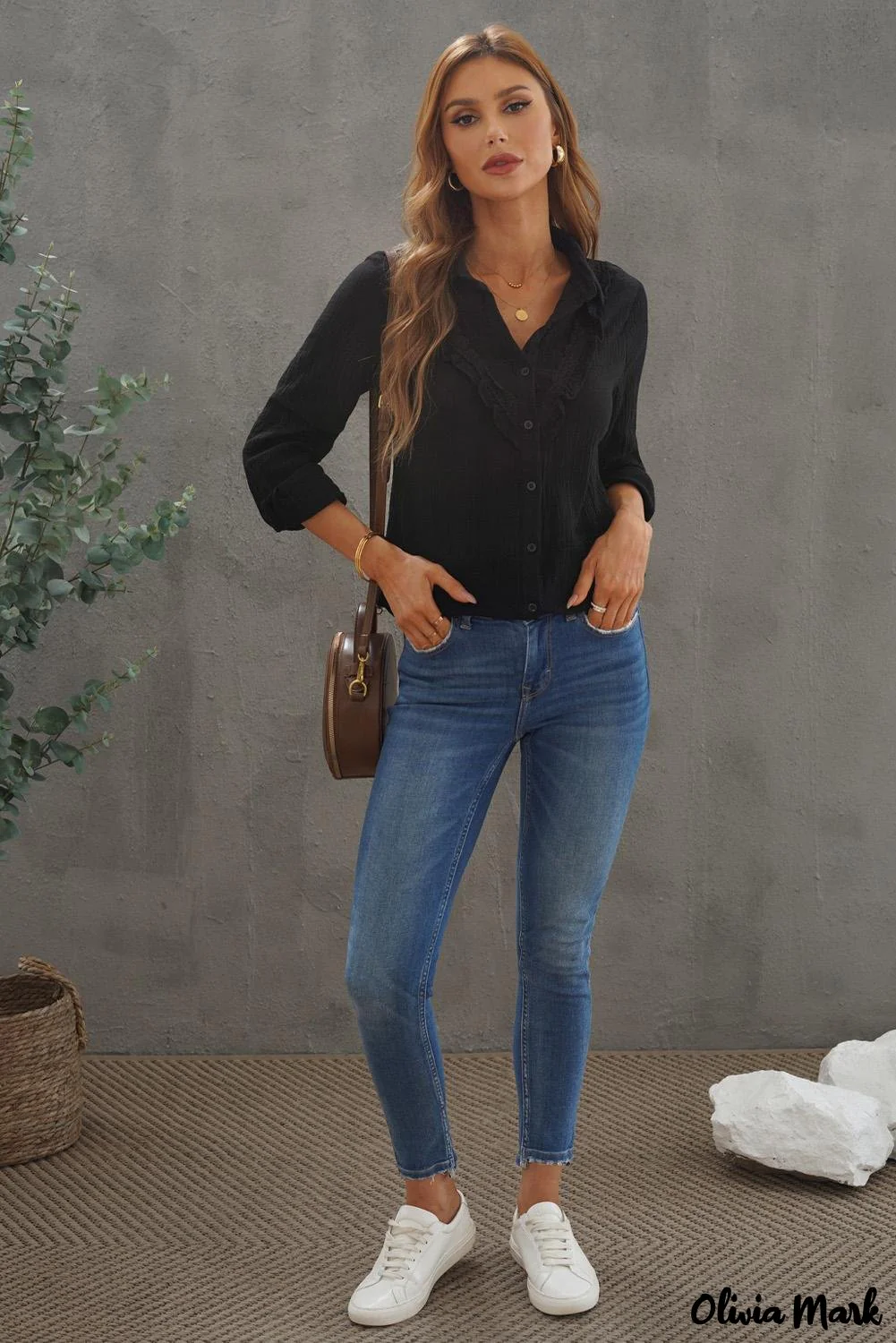 Deanwangkt - White Ruffle Crinkle Long Sleeve Shirt - Deanwangkt