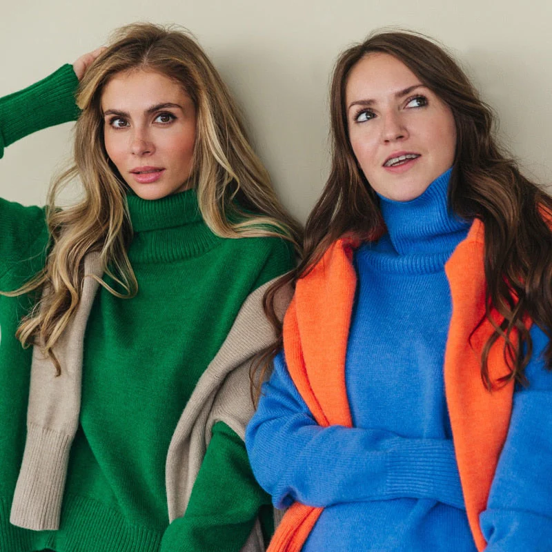 Christmas Gift Deanwangkt Winter Thick Warm Sweater Turtleneck Oversize Pullovers Jumper Female Knitted Tops Irregular Hem Clothing - Deanwangkt